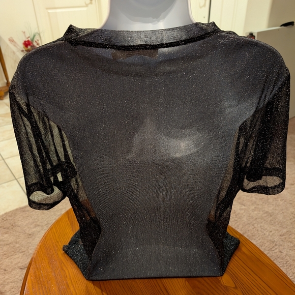 Jonathan Simkhai sheer black metallic top, size M - Picture 8 of 9
